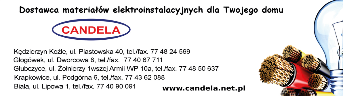 CANDELA Głogówek/ Kędzierzyn Koźle/ Głubczyce/ Hurtownia Materiałów Elektro-Instalacyjnych