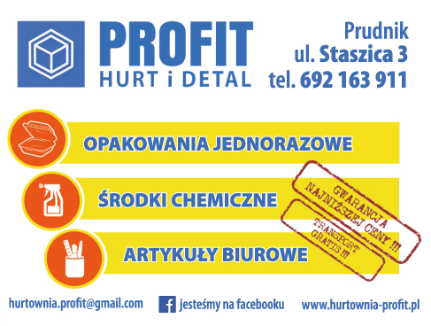 HURTOWNIA PROFIT Sp. z o.o. Prudnik Opakowania Jednorazowe / Środki Chemiczne / Art. Biurowe