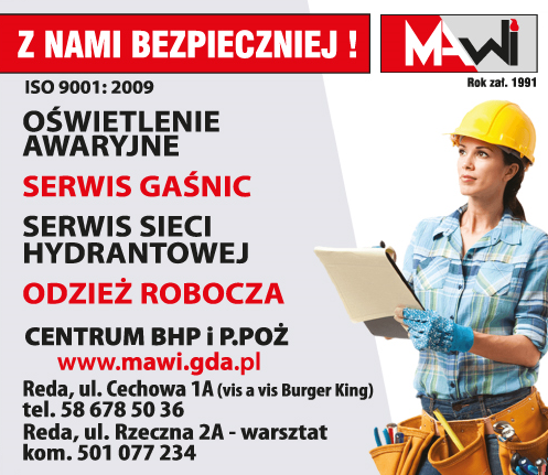 "MAWI" Centrum BHP i P.POŻ Reda Oświetlenie Awaryjne / Serwis Gaśnic / Odzież Robocza