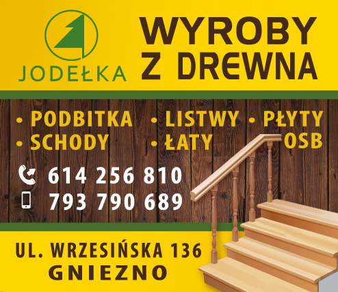 JODEŁKA Wyroby z Drewna Gniezno Podbitka / Listwy / Płyty OSB / Schody / Łaty