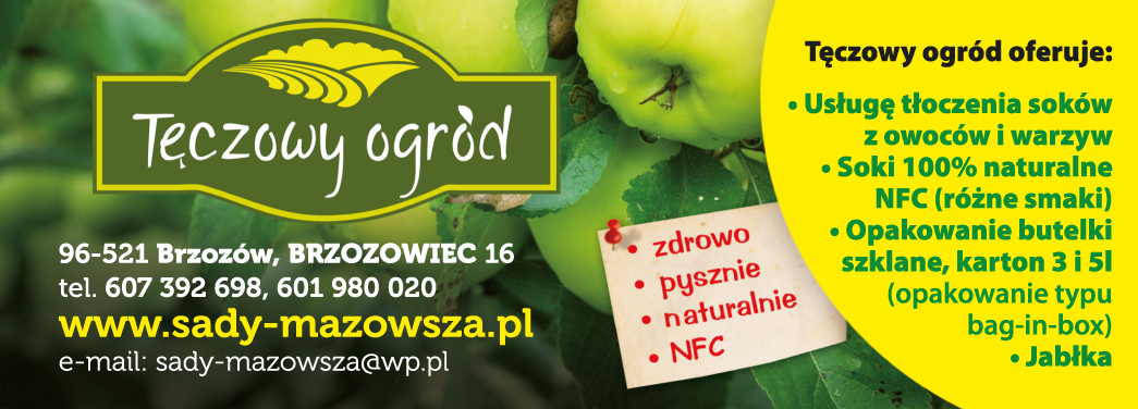 Gospodarstwo Sadownicze Wasilewscy "Tęczowy Ogród" Brzozów Tłoczenie Soków z Owoców i Warzyw
