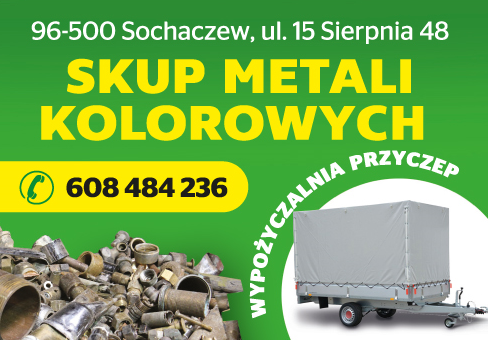 SKUP METALI KOLOROWYCH Piotr Pawłowski Sochaczew Wypożyczalnia Przyczep
