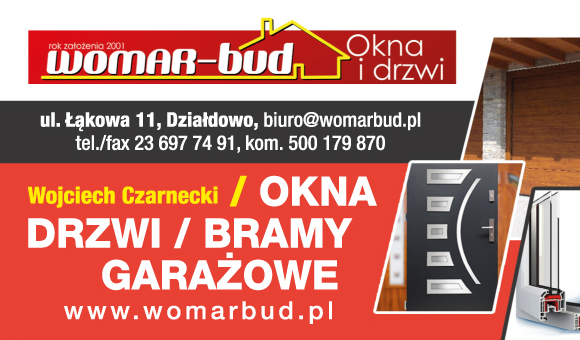 P.U.H. WOMAR-BUD Wojciech Czarnecki Działdowo Okna / Drzwi / Bramy Garażowe