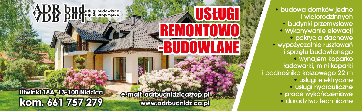 ADR bud Usługi Budowlane Nidzica Budowa Domów / Wykonywanie Elewacji / Wypożyczalnie Rusztowań