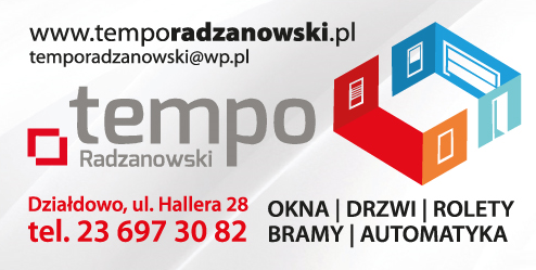 Tempo Radzanowski Sp. J. Działdowo Okna / Drzwi / Rolety / Bramy / Automatyka