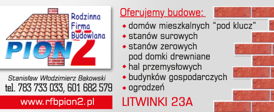 Rodzinna Firma Budowlana PION2 Stanisław Włodzimierz Bąkowski Nidzica