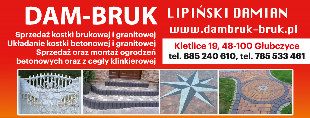 DAM-BRUK Lipiński Damian Głubczyce Sprzedaż i Układanie Kostki Brukowej i Granitowej
