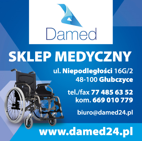 DAMED Sklep Medyczny Głubczyce Wózki Inwalidzkie / Pionizatory / Produkty Przeciwodleżynowe