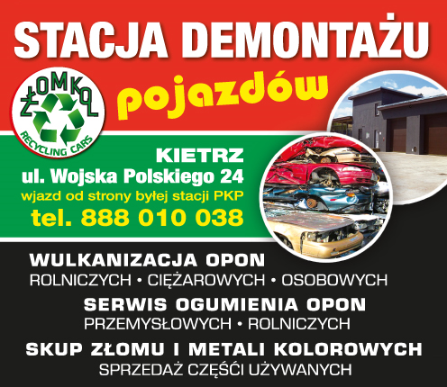 ZŁOM-KOL s.c. Kietrz Stacja Demontażu Pojazdów / Wulkanizacja / Serwis Ogumienia / Skup Złomu