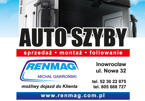 RENMAG Michał Gawroński Inowrocław Auto Szyby / Sprzedaż / Montaż / Foliowanie
