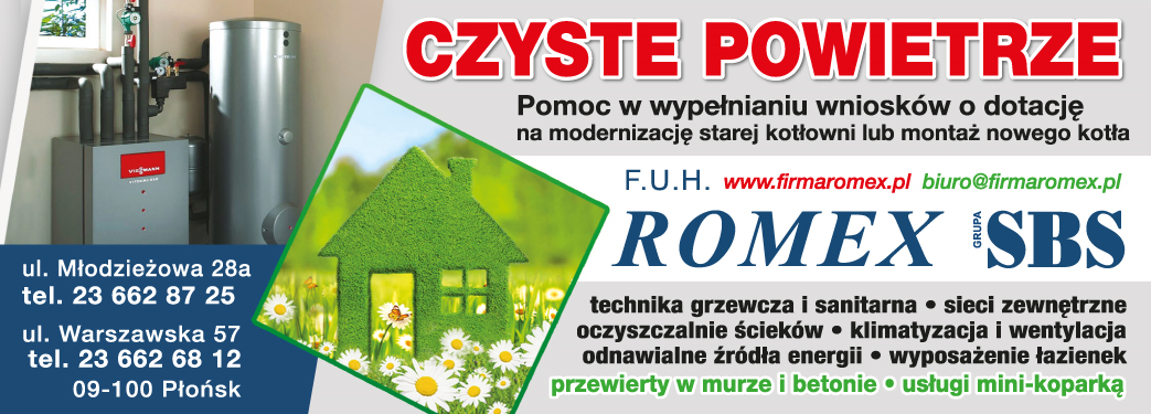 F.U.H. ROMEX Grupa SBS Płońsk Technika Grzewcza i Sanitarna / Sieci Zewnętrzne / Usługi Mini-Koparką