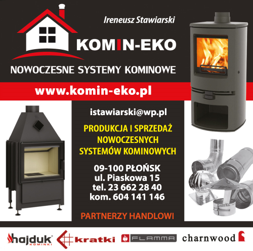 KOMIN-EKO Ireneusz Stawiarski Płońsk Produkcja i Sprzedaż Nowoczesnych Systemów Kominkowych