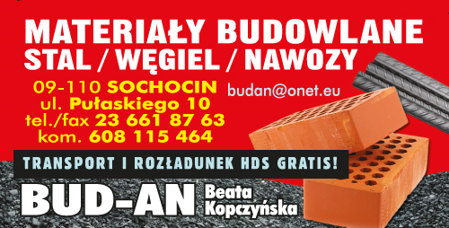 F.H.U. BUD-AN Beata Kopczyńska Sochocin Materiały Budowlane / Stal / Węgiel / Nawozy