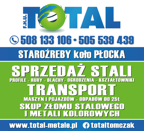 F.H.U. TOTAL Staroźreby k. Płocka Sprzedaż Stali / Transport / Skup Złomu Stalowego