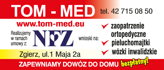 TOM-MED Zgierz Zaopatrzenie Ortopedyczne / Pieluchomajtki / Wózki Inwalidzkie