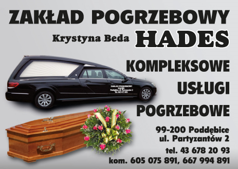 ZAKŁAD POGRZEBOWY "HADES" Krystyna Beda Poddębice Kompleksowe Usługi Pogrzebowe