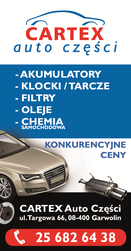 CARTEX Auto Części Garwolin Akumulatory / Klocki / Tarcze / Filtry / Oleje / Chemia Samochodowa