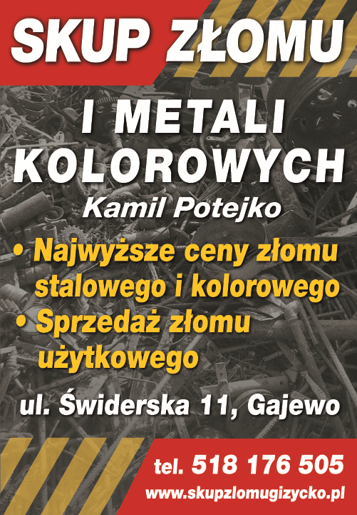 Skup Złomu i Metali Kolorowych Kamil Potejko Gajewo Najwyższe Ceny Złomu Stalowego i Kolorowego