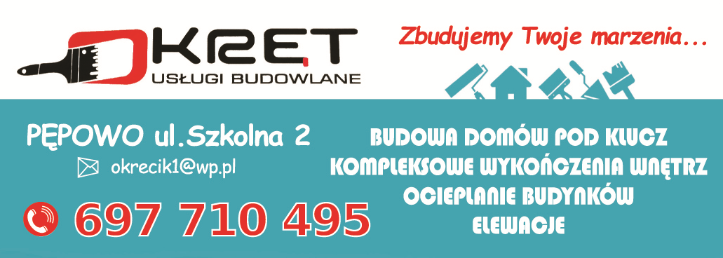 OKRĘT Usługi Budowlane Pępowo Budowa Domów Pod Klucz / Wykończenia Wnętrz / Ocieplanie Budynków