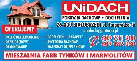 UNIDACH POKRYCIA DACHOWE DOCIEPLENIA Białobrzegi