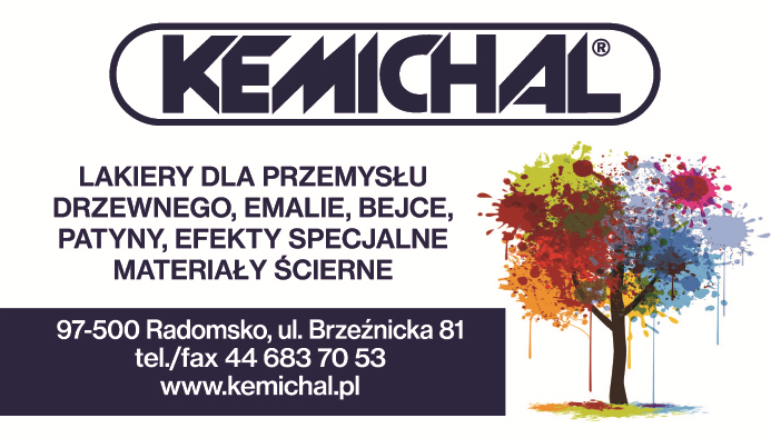 KEMICHAL® Radomsko Lakiery Dla Przemysłu Drzewnego / Emalie / Bejce / Patyny / Efekty Specjalne