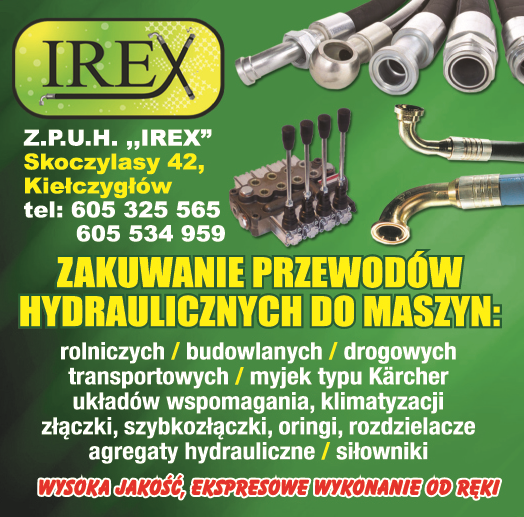 Z.P.U.H. "IREX" Skoczylasy Zakuwanie Przewodów Hydraulicznych / Agregaty Hydrauliczne / Siłowniki
