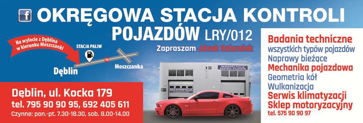 Okręgowa Stacja Kontroli Pojazdów Józef Szlendak Dęblin Mechanika Pojazdowa / Sklep Motoryzacyjny