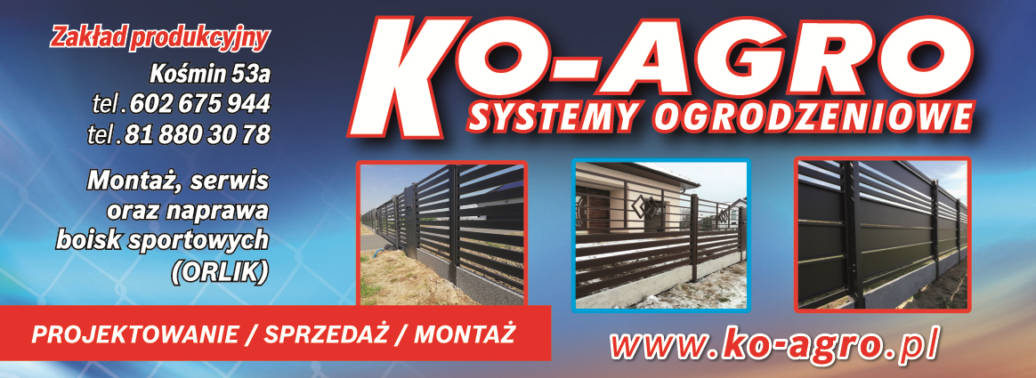 KO-AGRO Systemy Ogrodzeniowe Kośmin Projektowanie / Sprzedaż / Montaż