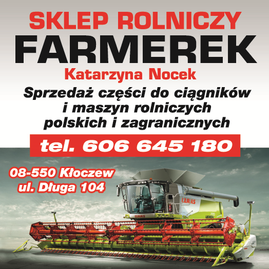 SKLEP ROLNICZY FARMEREK Katarzyna Nocek Kłoczew Sprzedaż Części do Ciągników i Maszyn Rolniczych