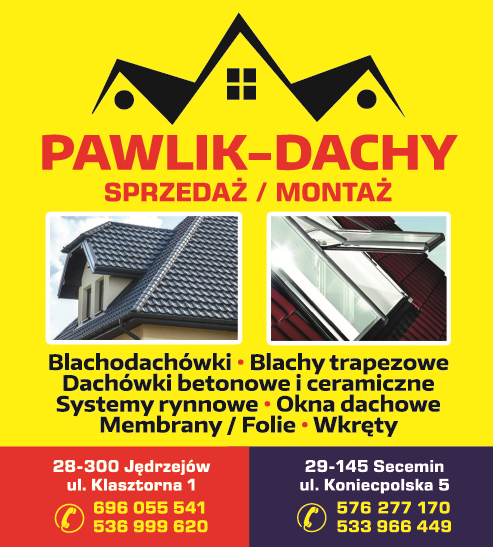 PAWLIK-DACHY Jędrzejów Blachodachówki / Blachy Trapezowe / Dachówki Betonowe i Ceramiczne