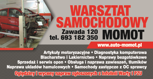 WARSZTAT SAMOCHODOWY MOMOT Zawada Art. Motoryzacyjne / Diagnostyka Komputerowa / Blacharstwo