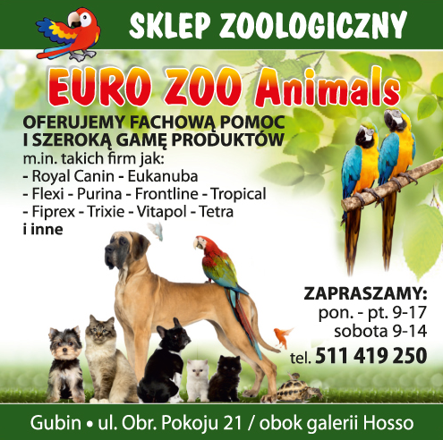 EURO ZOO ANIMALS Gubin Sklep Zoologiczny