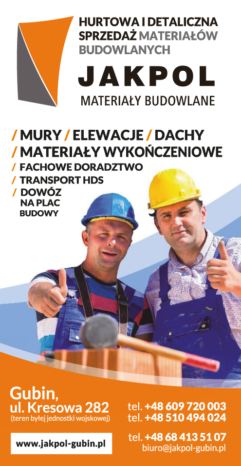 JAKPOL Gubin Hurtowa i Detaliczna Sprzedaż Materiałów Budowlanych / Transport HDS