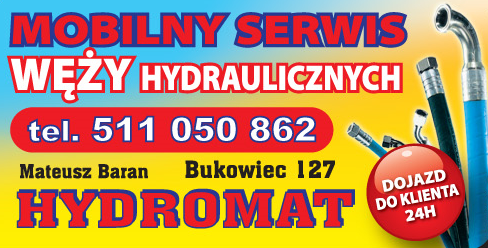 HYDROMAT Mateusz Baran MOBILNY SERWIS WĘŻY HYDRAULICZNYCH Międzyrzecz 