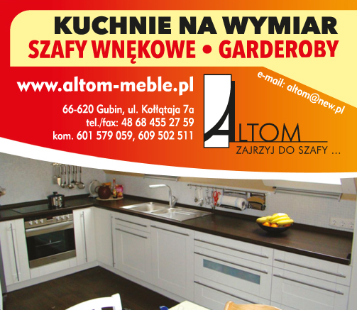 ALTOM F.P.H.U. Gubin Kuchnie Na Wymiar / Szafy Wnękowe / Garderoby