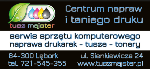 TUSZ MAJSTER Lębork Serwis Sprzętu Komputerowego / Naprawa Drukarek / Tusze / Tonery