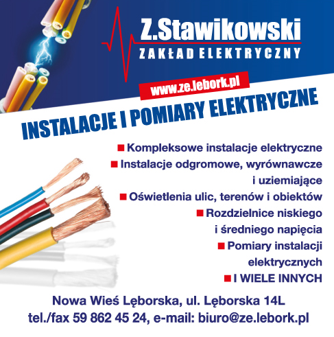 ZAKŁAD ELEKTRYCZNY Zdzisław Stawikowski Nowa Wieś Lęborska Instalacje i Pomiary Elektryczne