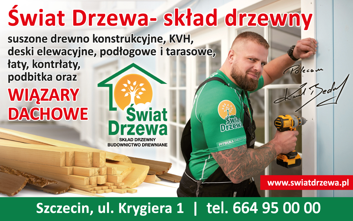 ŚWIAT DRZEWA- SKŁAD DRZEWNY Szczecin Suszone Drewno Konstrukcyjne/ Deski Elewacyjne/ Łaty/ Podbitka