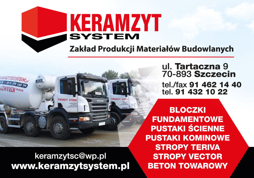 KERAMZYT SYSTEM Szczecin Zakład Produkcji Materiałów Budowlanych/ Bloczki / Pustaki / Stropy / Beton