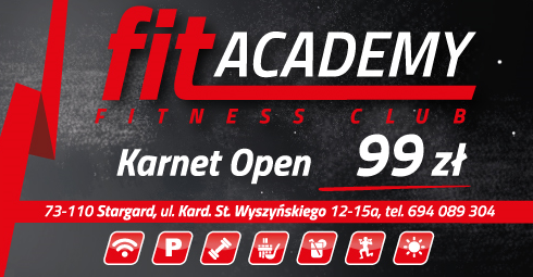 FIT ACADEMY Fitness Club Stargard Karnet Open 99zł