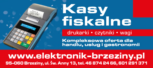 P.H.U. "ELEKTRONIK" Brzeziny Kasy Fiskalne / Drukarki / Czytniki / Wagi
