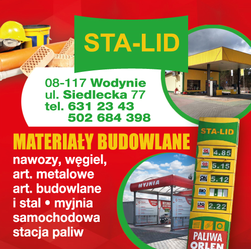 STA-LID Wodynie Materiały Budowlane / Nawozy / Węgiel / Myjnia Samochodowa / Stacja Paliw