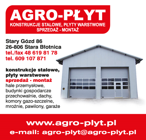 AGRO-PŁYT Stary Gózd Konstrukcje Stalowe / Płyty Warstwowe / Sprzedaż-Montaż