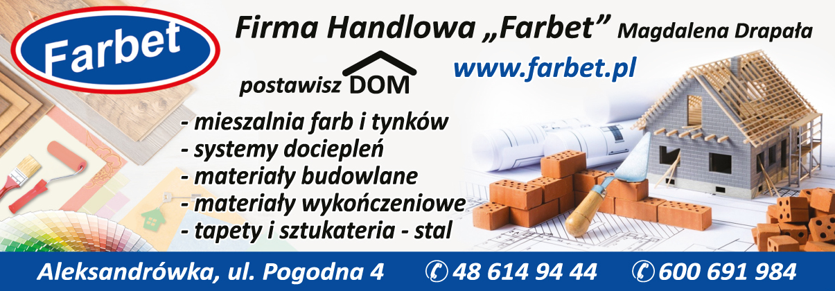 Firma Handlowa "Farbet" Magdalena Drapała Aleksandrówka Materiały Budowlane i Wykończeniowe