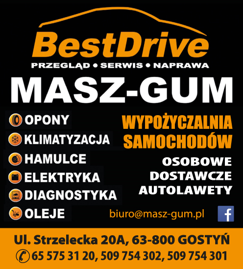 BESTDRIVE MASZ-GUM Gostyń Opony / Klimatyzacja / Hamulce / Elektryka / Diagnostyka / Oleje