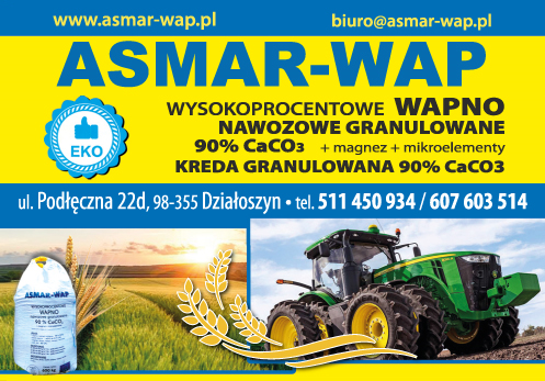 ASMAR-WAP Działoszyn Wysokoprocentowe Wapno Nawozowe Granulowane / Kreda Granulowana