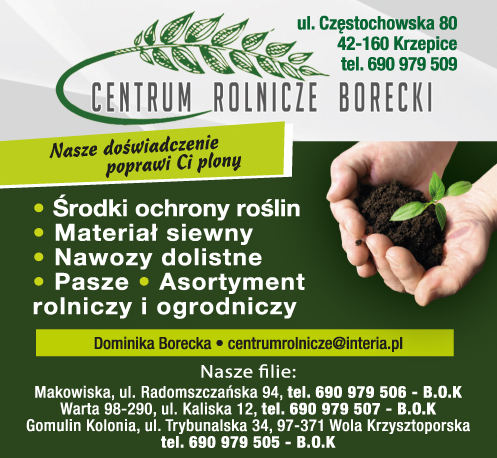 CENTRUM ROLNICZE BORECKI Krzepice Asortyment Rolniczy i Ogrodniczy / Środki Ochrony Roślin