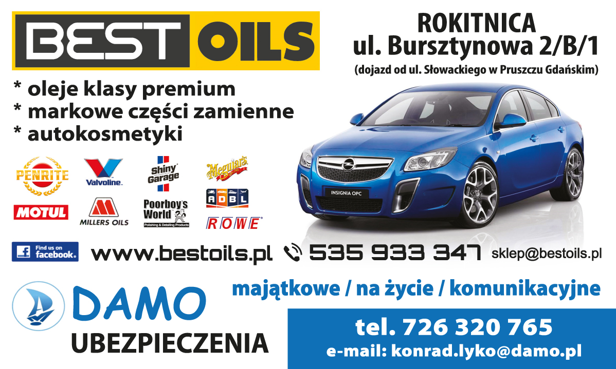 BEST OILS Rokitnica Oleje Klasy Premium/ Markowe Części Zamienne/ Autokosmetyki | DAMO Ubezpieczenia