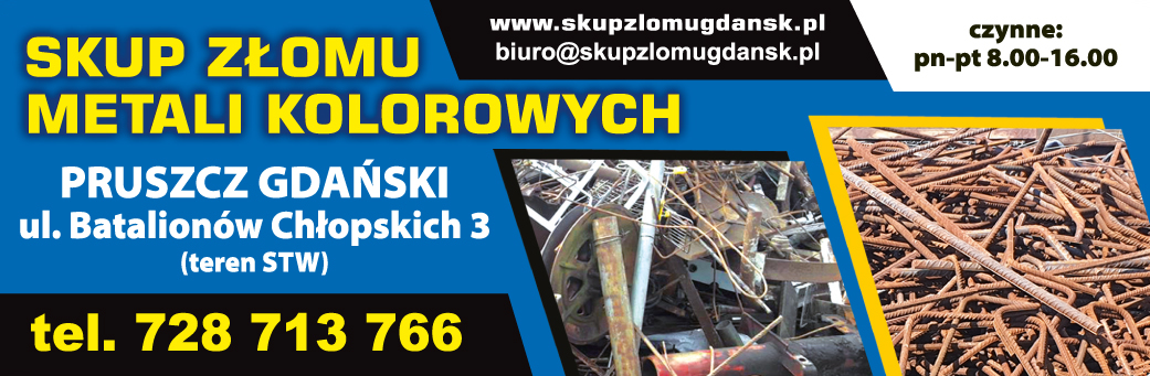 SKUP ZŁOMU Pruszcz Gdański Skup Złomu i Metali Kolorowych