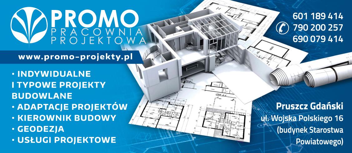 PROMO Pracownia Projektowa Pruszcz Gdański Projekty Budowlane / Geodezja / Kierownik Budowy